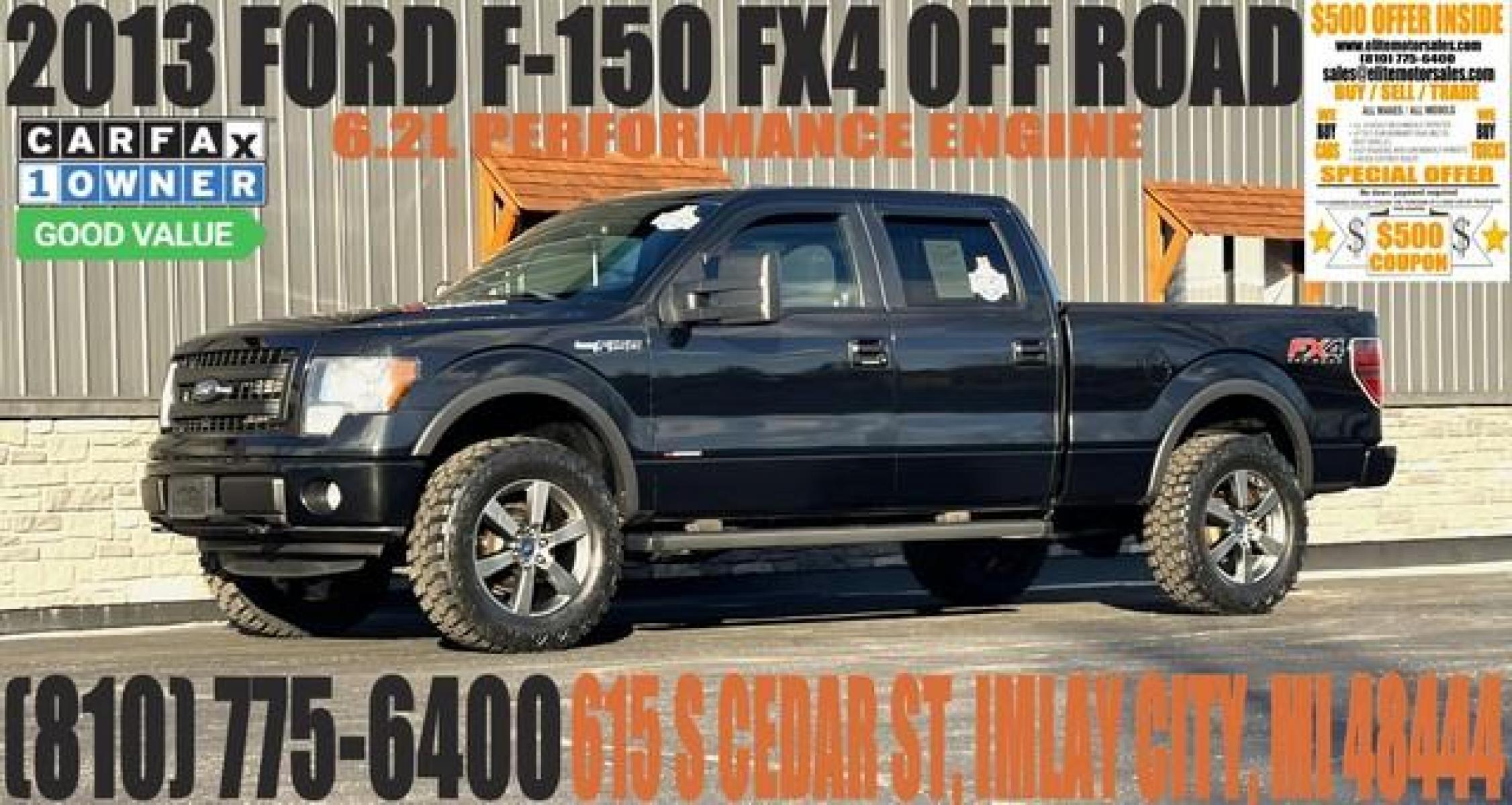 2013 BLACK FORD F-150 (1FTFW1E63DF) with an V8,6.2L(379 CID),SOHC engine, AUTOMATIC transmission, located at 14600 Frazho Road, Warren, MI, 48089, (586) 776-3400, 42.485996, -82.974220 - Photo #0