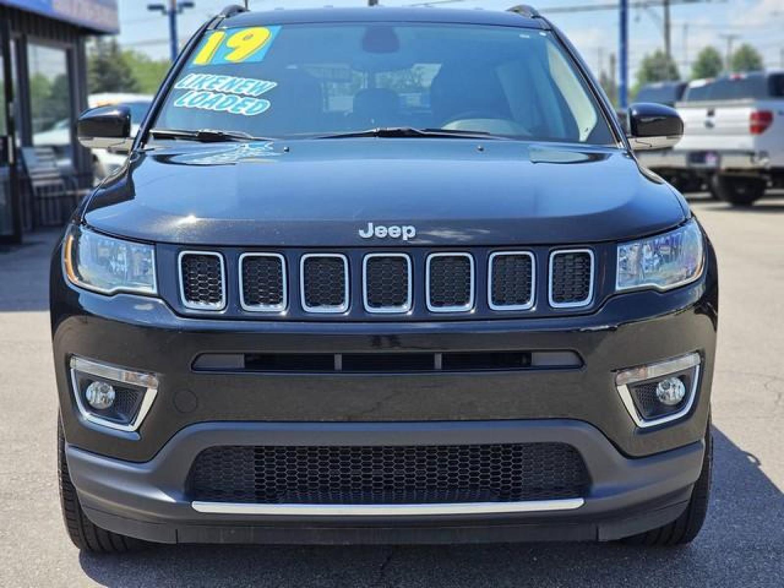 2019 BLACK JEEP COMPASS (3C4NJDCB9KT) with an L4,2.4L(144 CID), engine, AUTOMATIC transmission, located at 14600 Frazho Road, Warren, MI, 48089, (586) 776-3400, 42.485996, -82.974220 - Photo #1