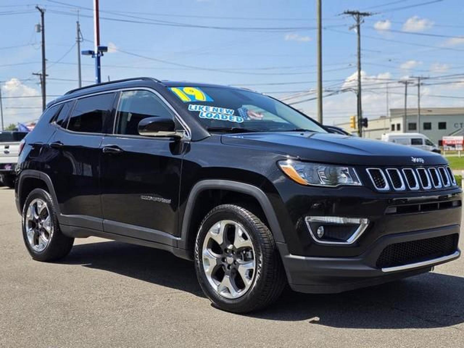 2019 BLACK JEEP COMPASS (3C4NJDCB9KT) with an L4,2.4L(144 CID), engine, AUTOMATIC transmission, located at 14600 Frazho Road, Warren, MI, 48089, (586) 776-3400, 42.485996, -82.974220 - Photo #2